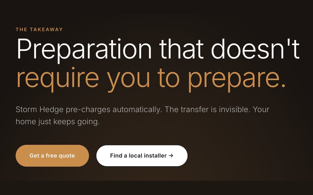 Homeowner-facing messaging for an automatic storm preparation feature