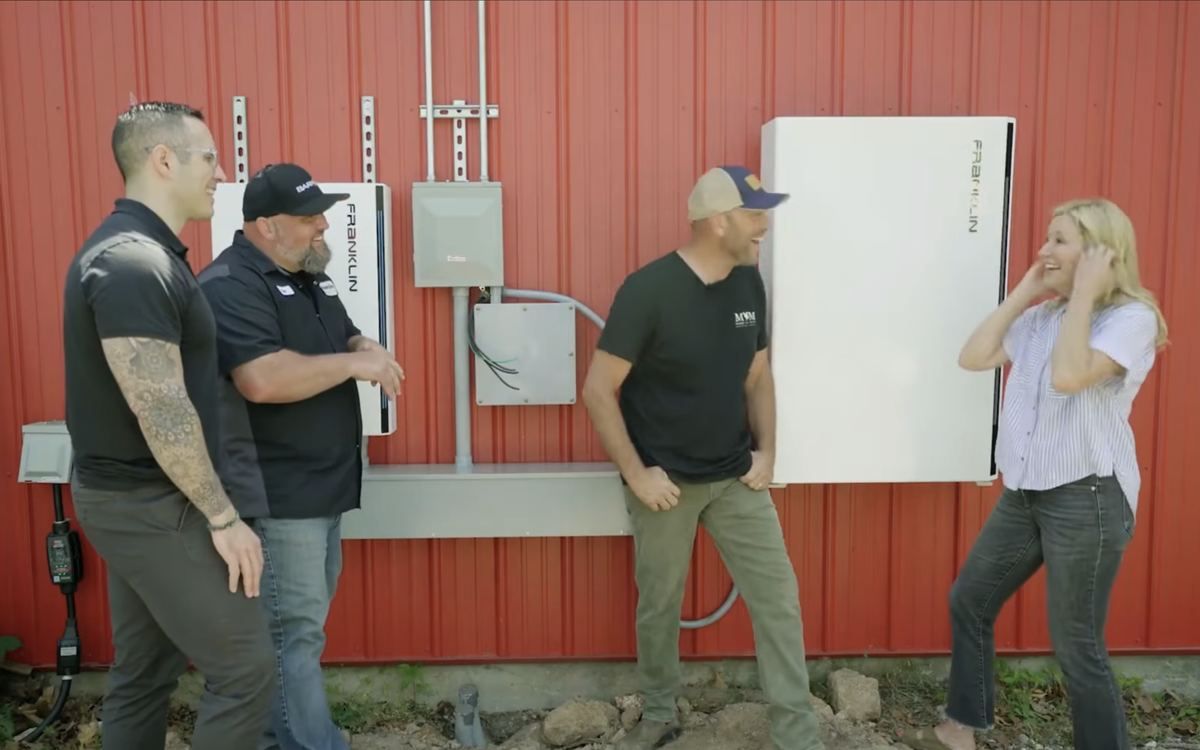 Brandon with HGTV's Dave and Jenny Marrs and their installer at the Marrs family farm