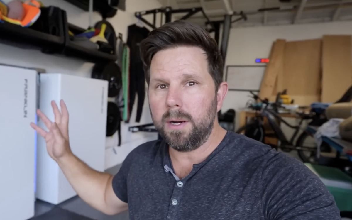 Creator showing his FranklinWH system in his garage